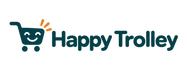 Happy Trolley logo with smiling shopping trolley